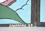 J.ANDRADE,  - Arte popular - Oratório de viagem com figuras feitio bala de madeira com pintura. Assinada e datada 84.