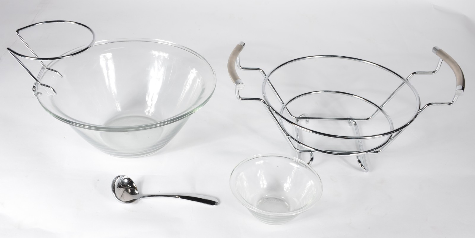 Saladeira italiana de vidro com base de metal e recipiente para molho... - foto 6 de 7
