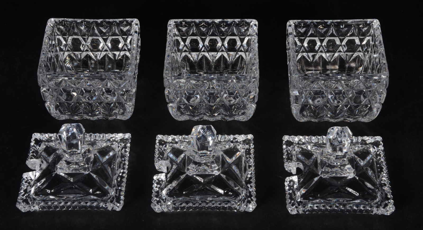 Conjunto com três potiches para geleia e travessa de cristal europeu... - foto 6 de 6