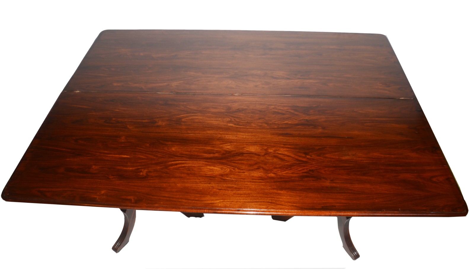 Mesa/aparador de madeira nobre, duas gavetas, tampo dobrável, base em... - foto 5 de 8
