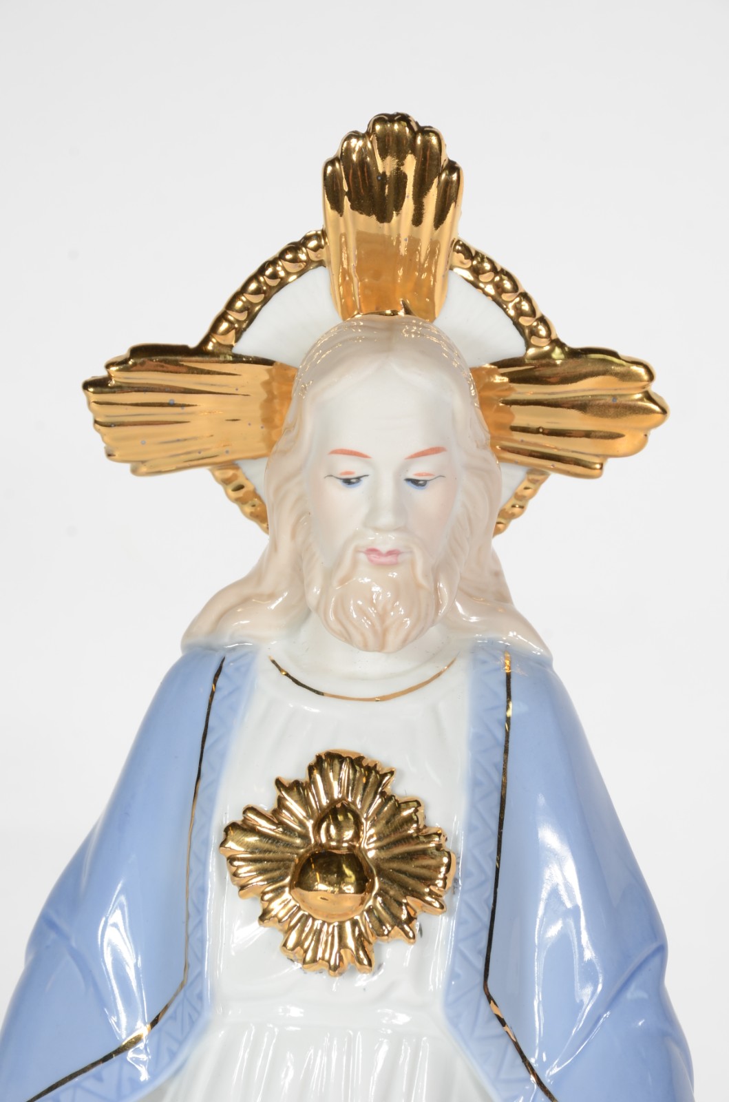Escultura de porcelana policromada representando Sagrado Coração de... - foto 2 de 6