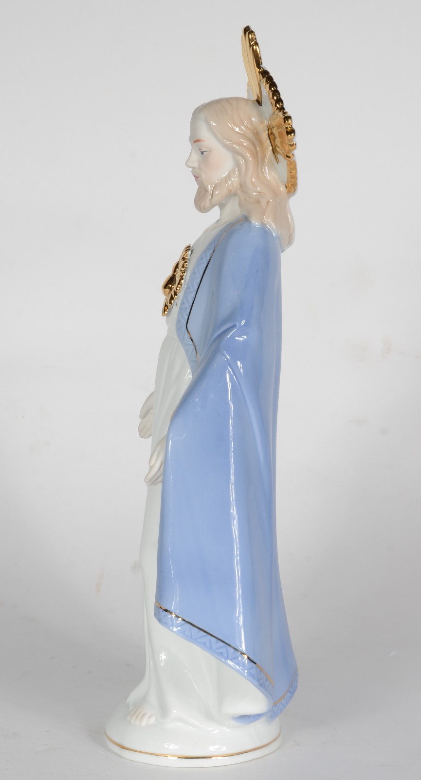 Escultura de porcelana policromada representando Sagrado Coração de... - foto 3 de 6