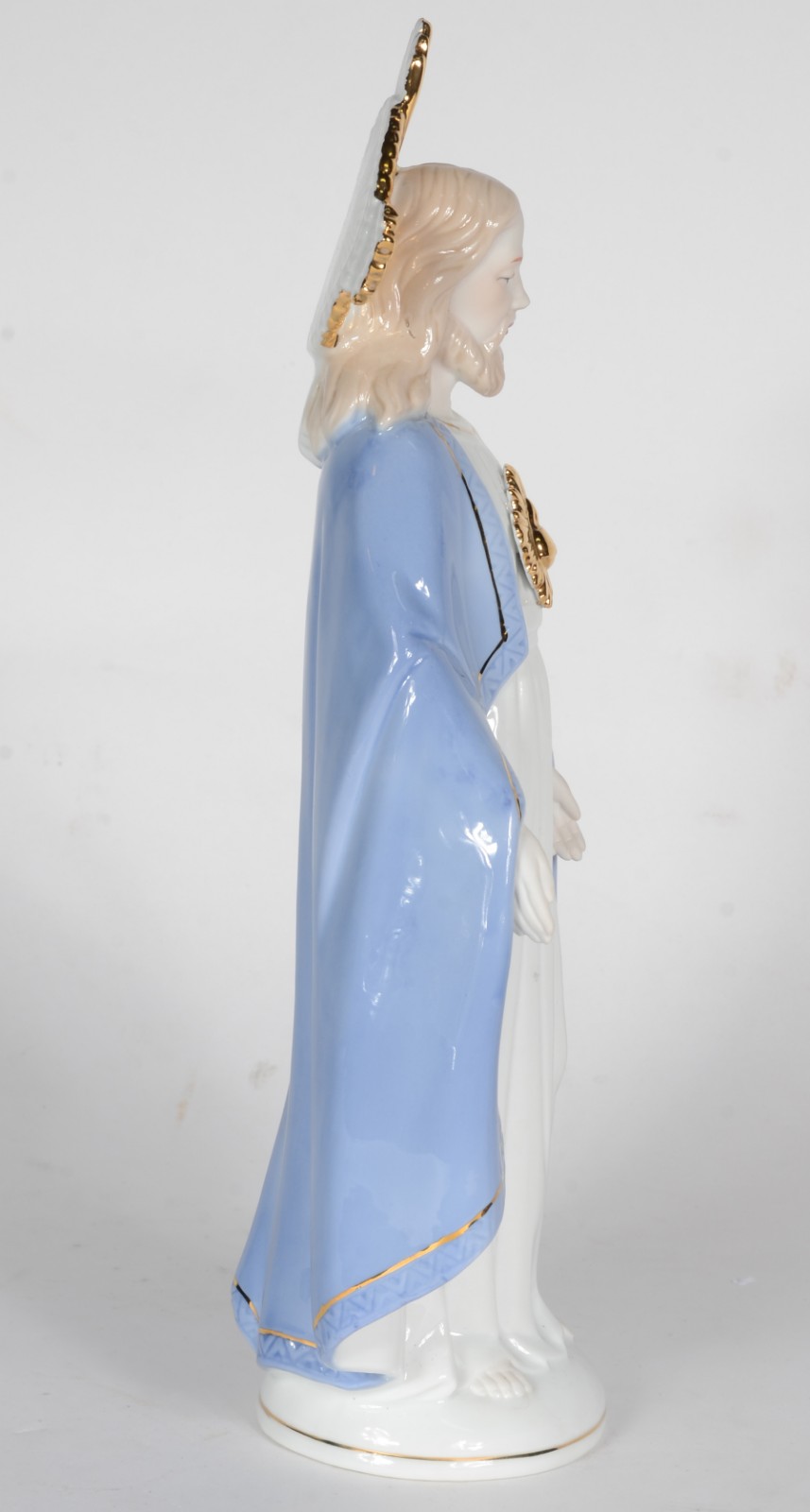 Escultura de porcelana policromada representando Sagrado Coração de... - foto 4 de 6