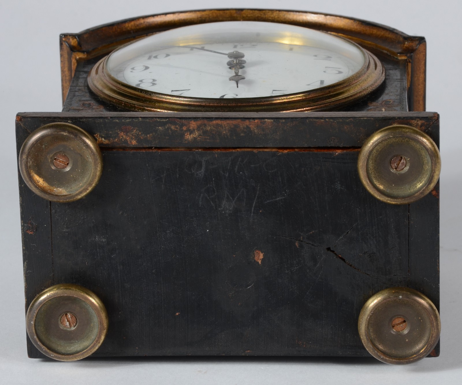 Relógio frances de mesa com caixa em chinoiserie laqueado de preto ao... - foto 6 de 8