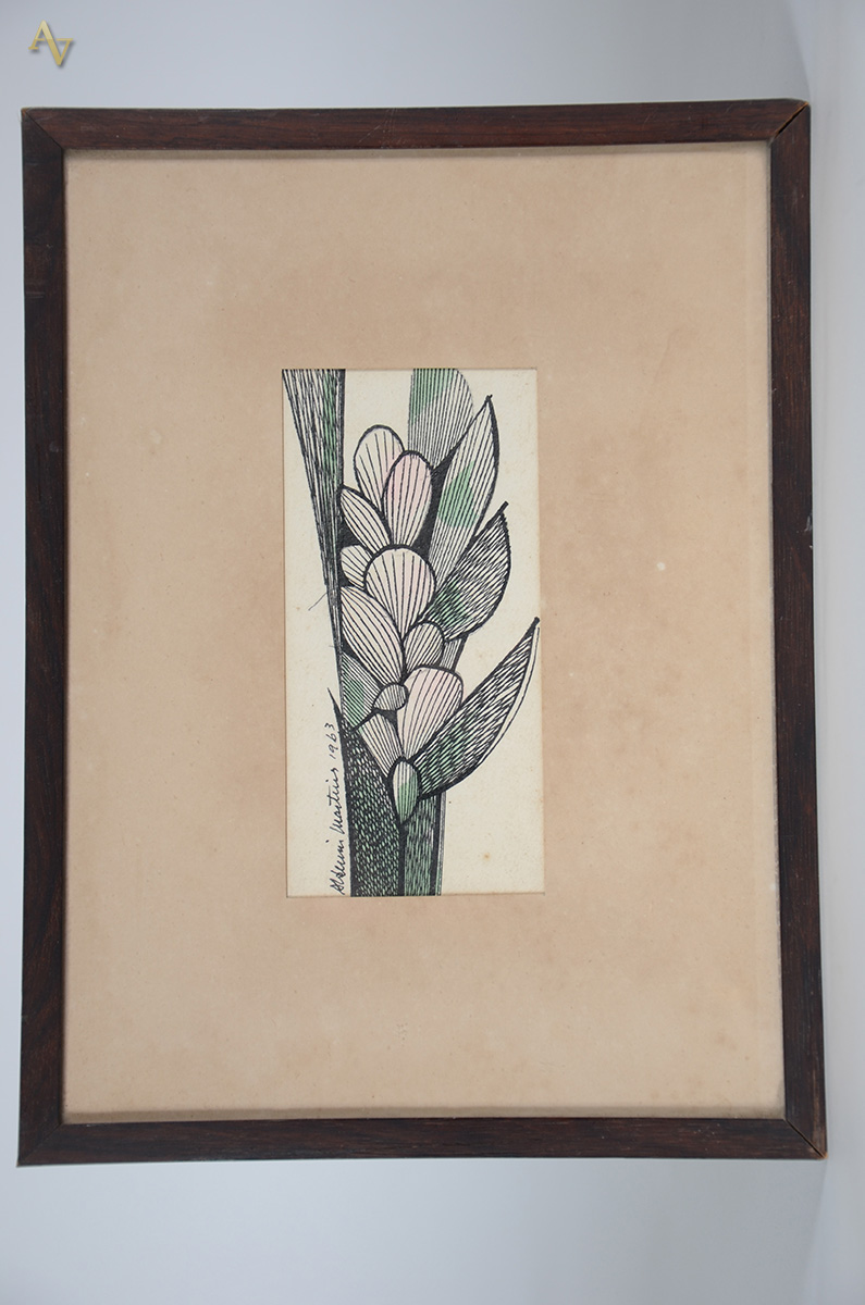 ALDEMIR MARTINS (1922 - 2006) - Flor - Aquarela e nanquim - 17 x 8,5... - foto 1 de 3
