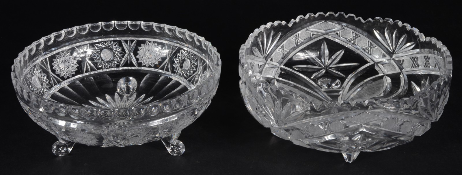 Duas fruteiras diversas de cristal tcheco lapidado. - foto 1 de 4