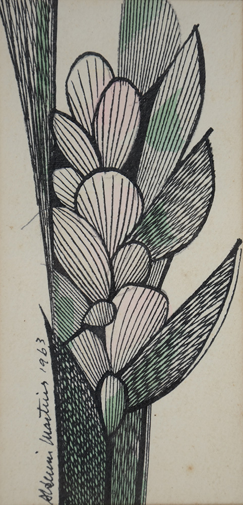 ALDEMIR MARTINS (1922 - 2006) - Flor - Aquarela e nanquim - 17 x 8,5... - foto 2 de 3