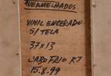Carlos Scliar (1920-2001), Flores chá Avermelhados - Vinil encerado sobre tela. Datado 15.8.99.