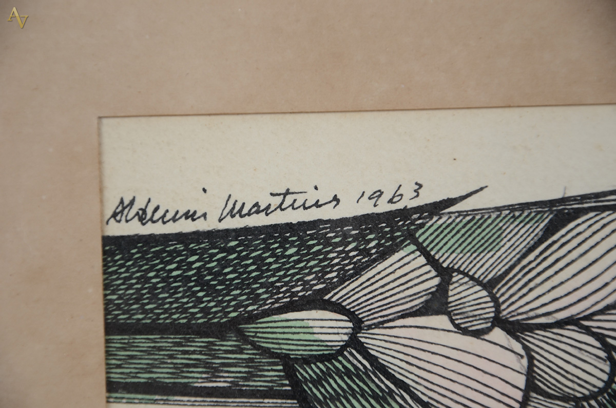 ALDEMIR MARTINS (1922 - 2006) - Flor - Aquarela e nanquim - 17 x 8,5... - foto 3 de 3