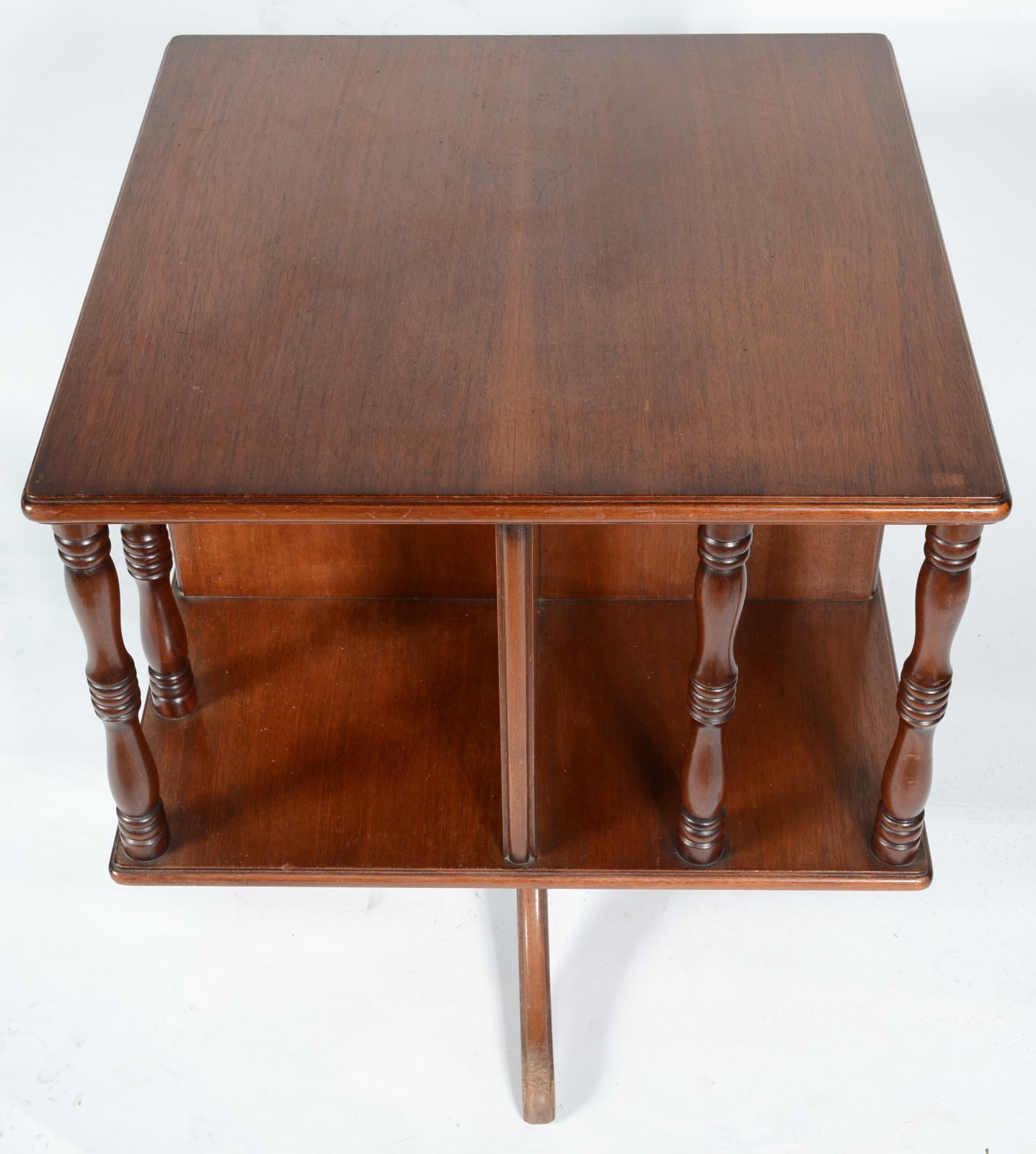 Mesa para livros de madeira nobre, colunas torneadas, apoio em quatro... - foto 4 de 5