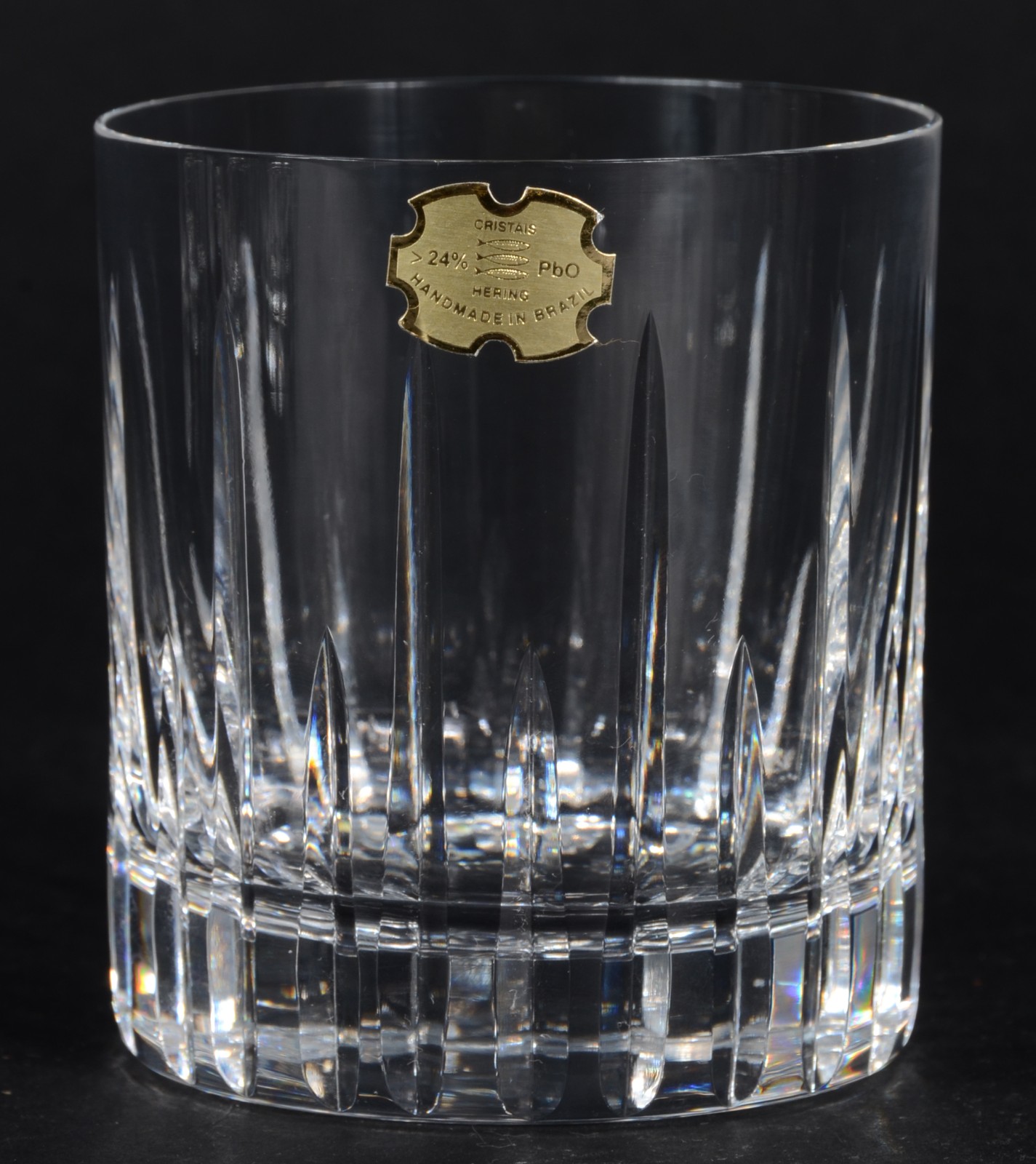 Conjunto com 6 copos para Whisky de cristal Hering lapidado. - foto 2 de 4