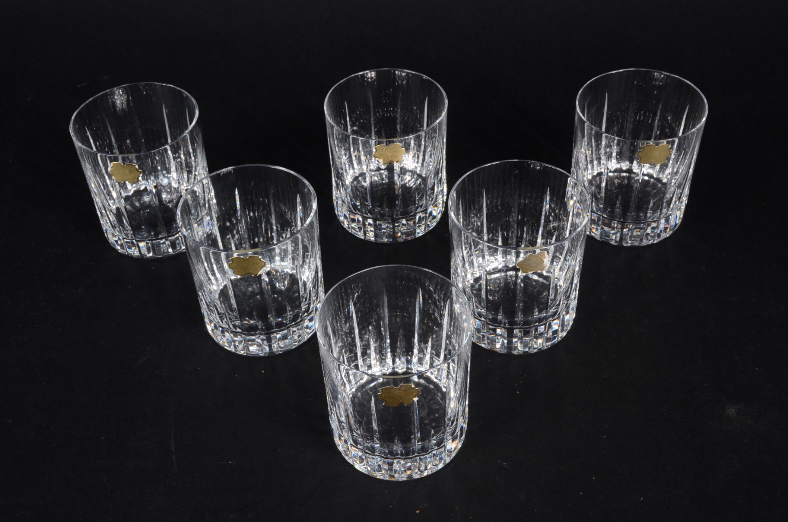 Conjunto com 6 copos para Whisky de cristal Hering lapidado. - foto 3 de 4