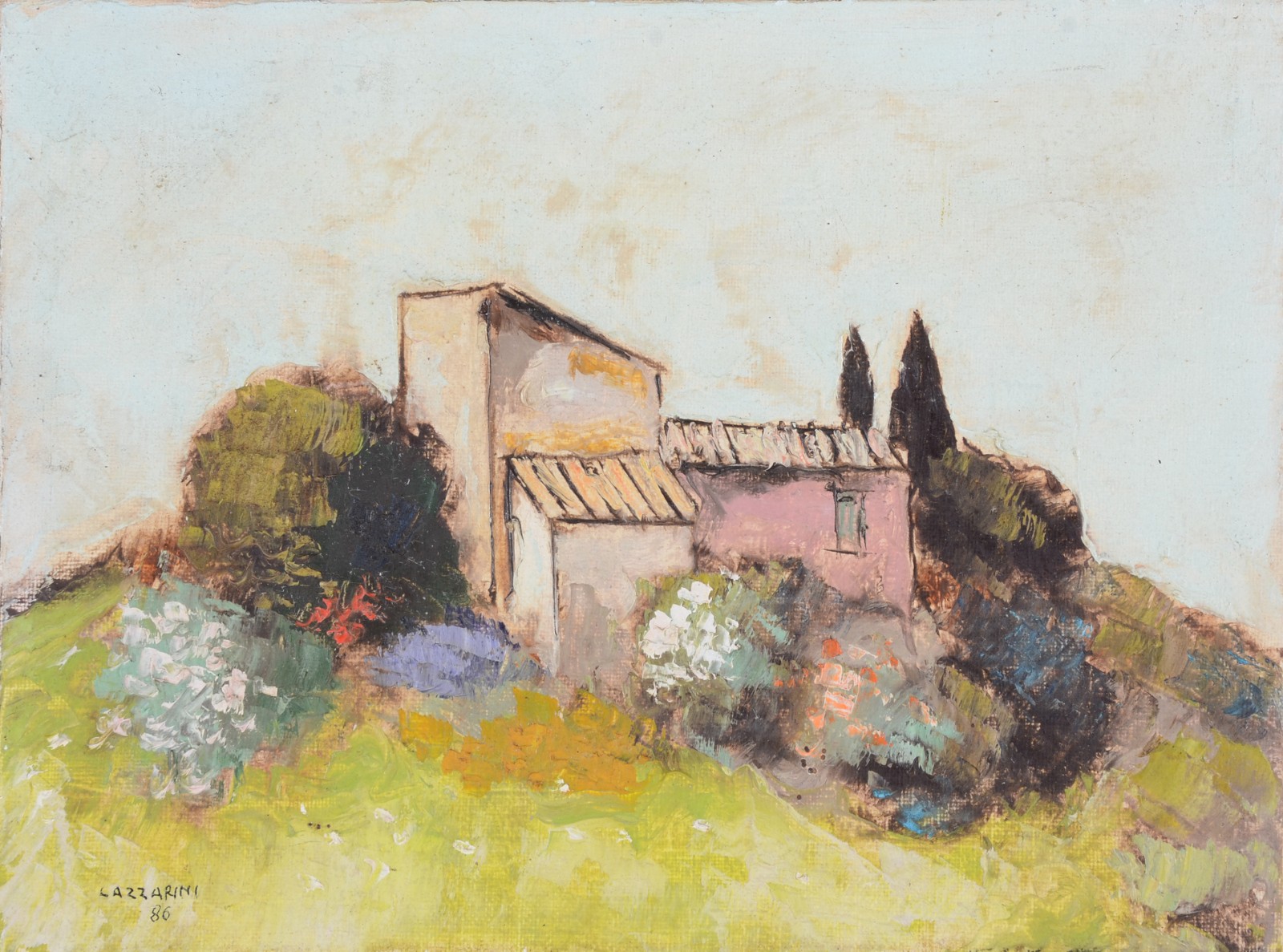  Domenico Lazzarini (1920-1987), Paisagem com casarios - foto 1 de 3