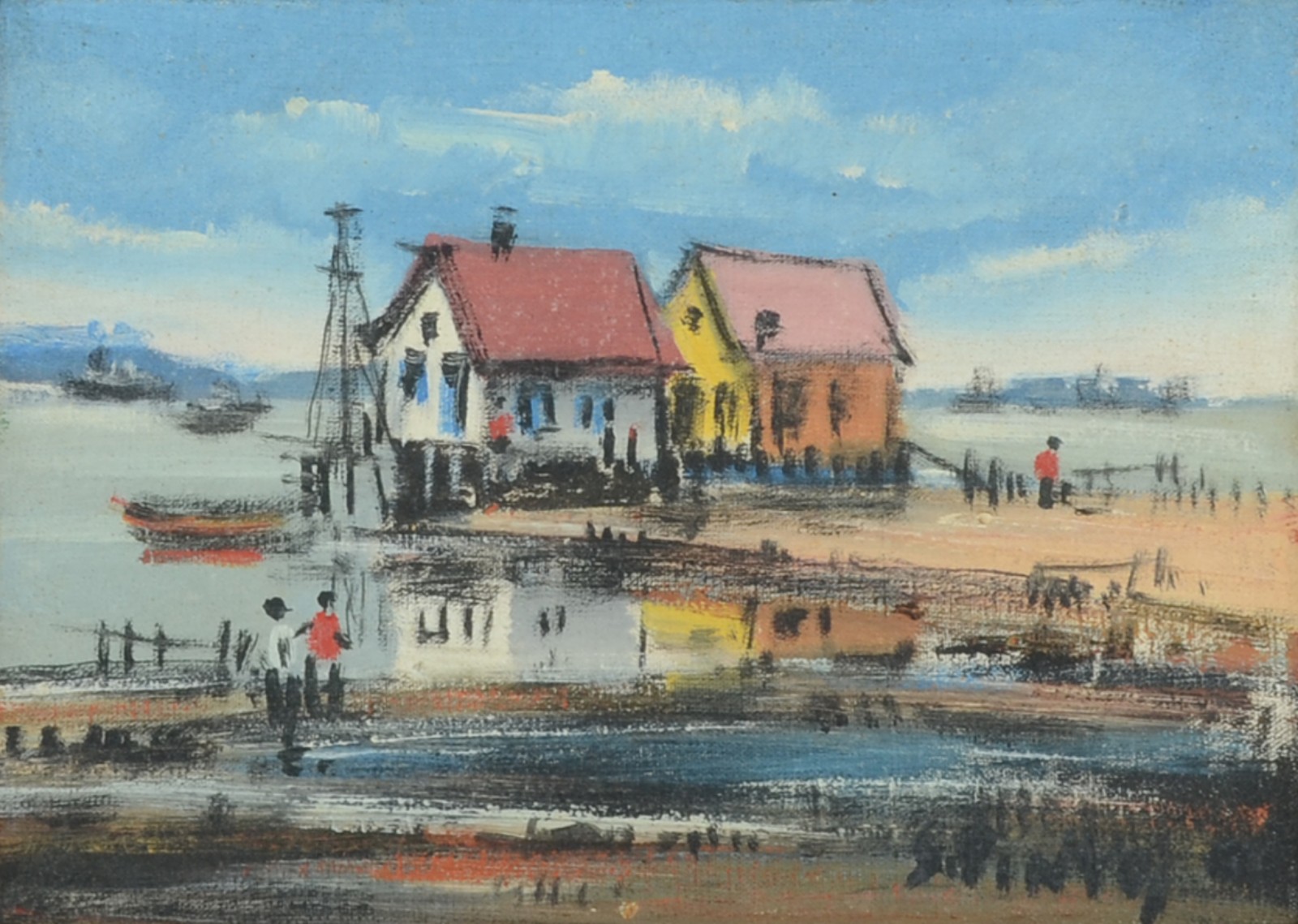 Sylvio Pinto (1918-1997), Paisagem com figuras - foto 1 de 4