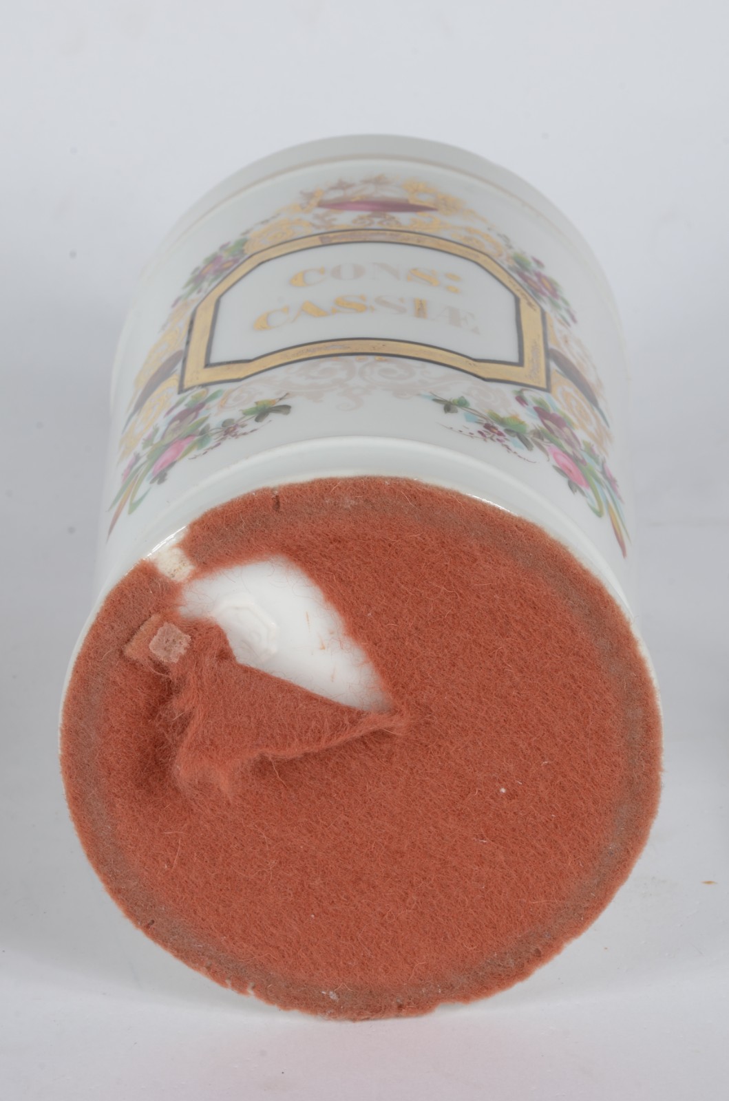 Pote de farmácia de porcelana francesa com inscrição em dourado e... - foto 5 de 6