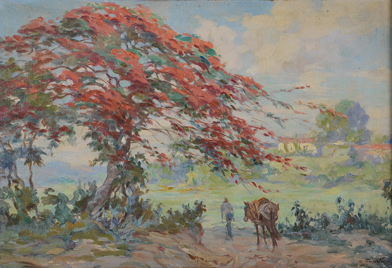 CADMO FAUSTO (1901 - 1983) - Paisagem - ost - 38 x 55 - foto 2 de 3