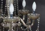 Lustre para 5 luzes com pingentes de cristal la... - Lustre para 5 luzes com pingentes de cristal lapidado.