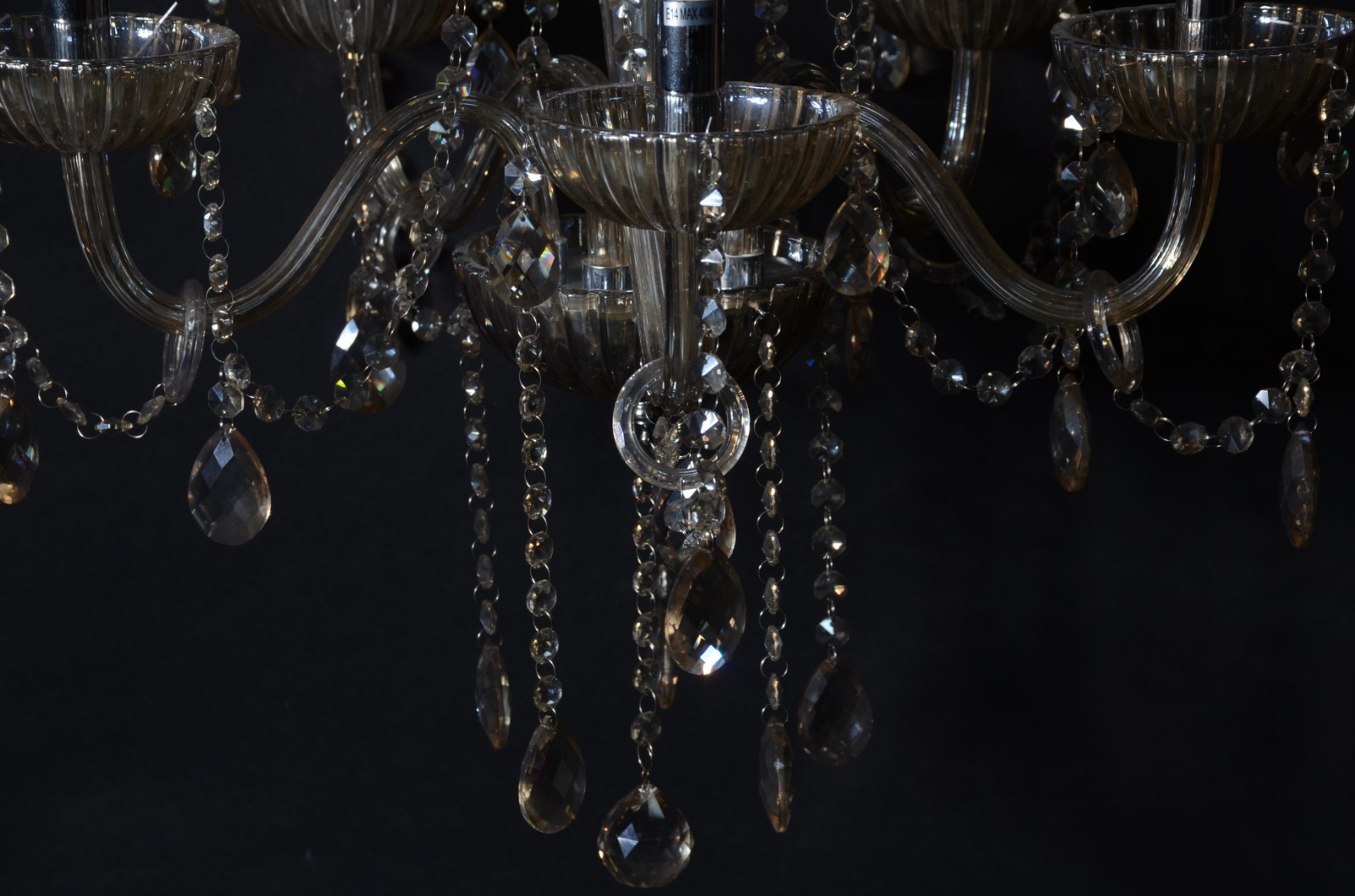 Lustre para 5 luzes com pingentes de cristal lapidado. - foto 5 de 5