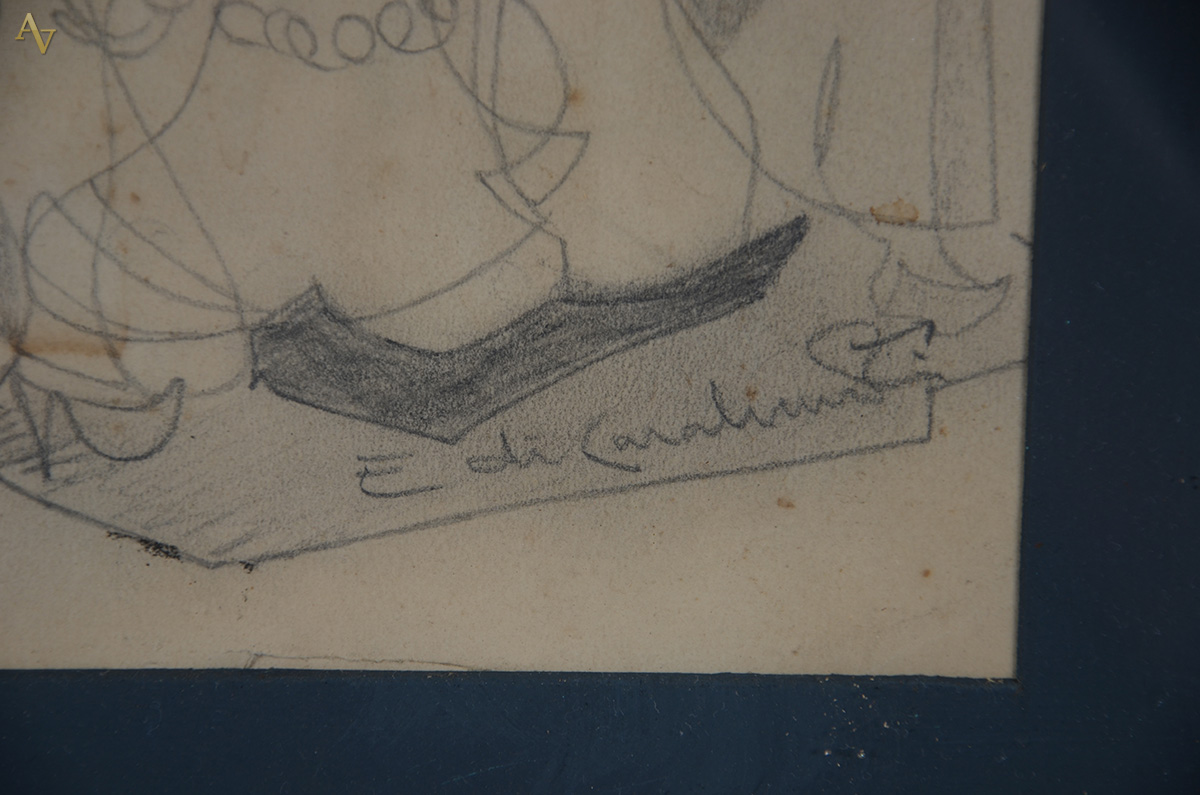 E. DI CAVALCANTI (1897 - 1976) - Figuras - desenho - 31 X 20 - foto 3 de 3