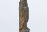 Estatueta de bronze e marfim representando Joan... - Estatueta de bronze e marfim representando Joana D'arc. Assinada. (possivelmente um sinete)