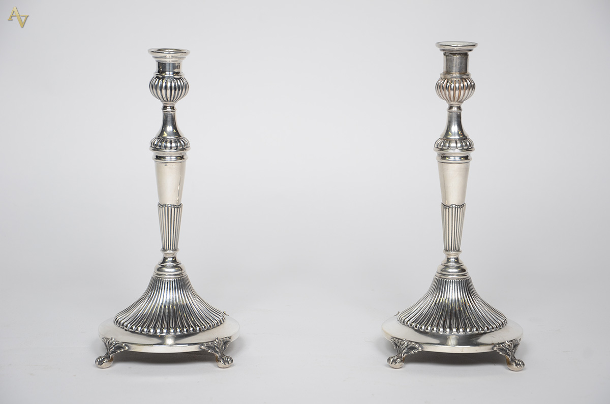 Par de candelabros de prata portuguesa contraste Águia, para cinco... - foto 2 de 2