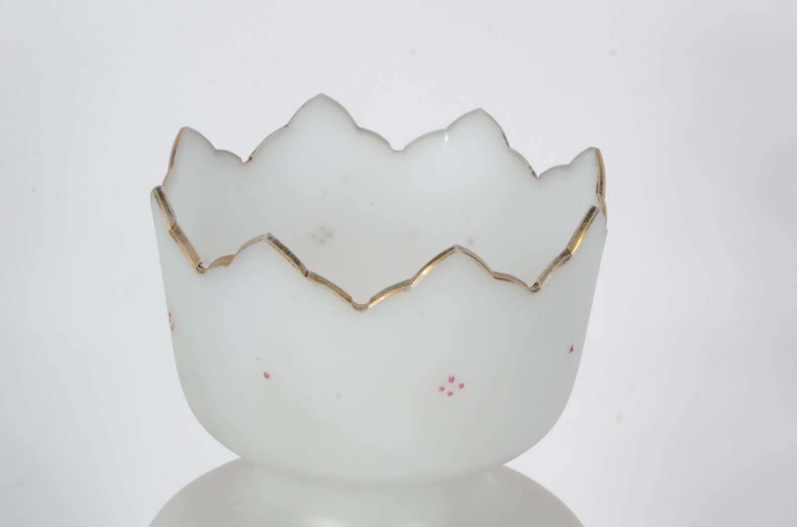 Belíssimo vaso de vidro frances acetinado decorado com faixa azul e... - foto 3 de 4