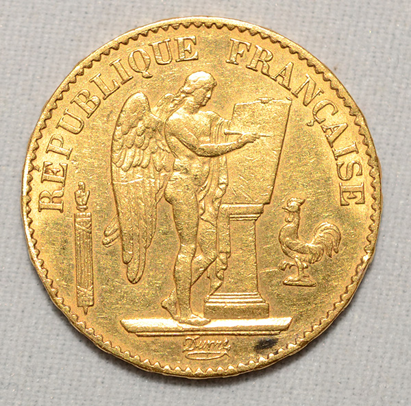 VINTE FRANCOS - Moeda - França, 1873 - Peso 6,45 g - Perfeita. Título... - foto 1 de 2