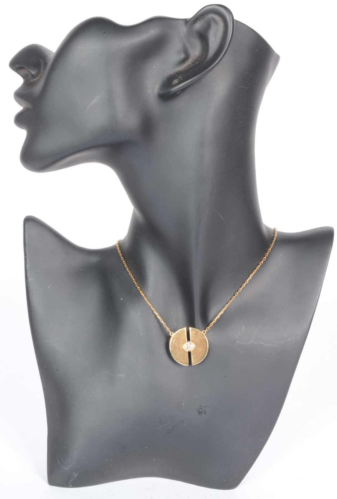 Colar de ouro 18 k., pendente de pedra azul central e quatro... - foto 7 de 7