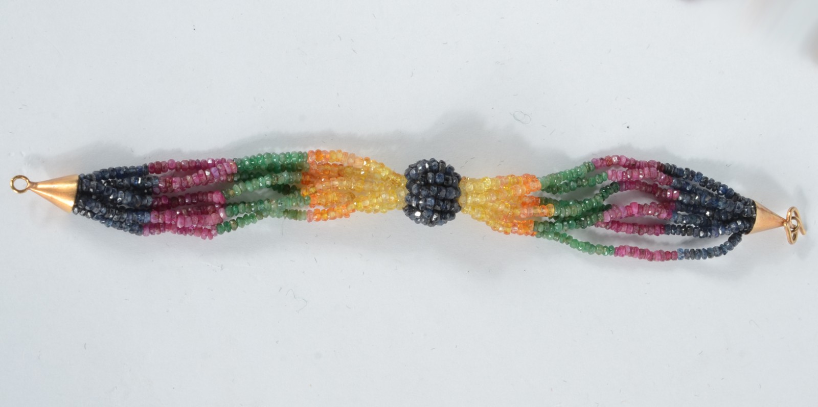 Conjunto de colar e pulseira de pedras brasileiras coloridas... - foto 3 de 5
