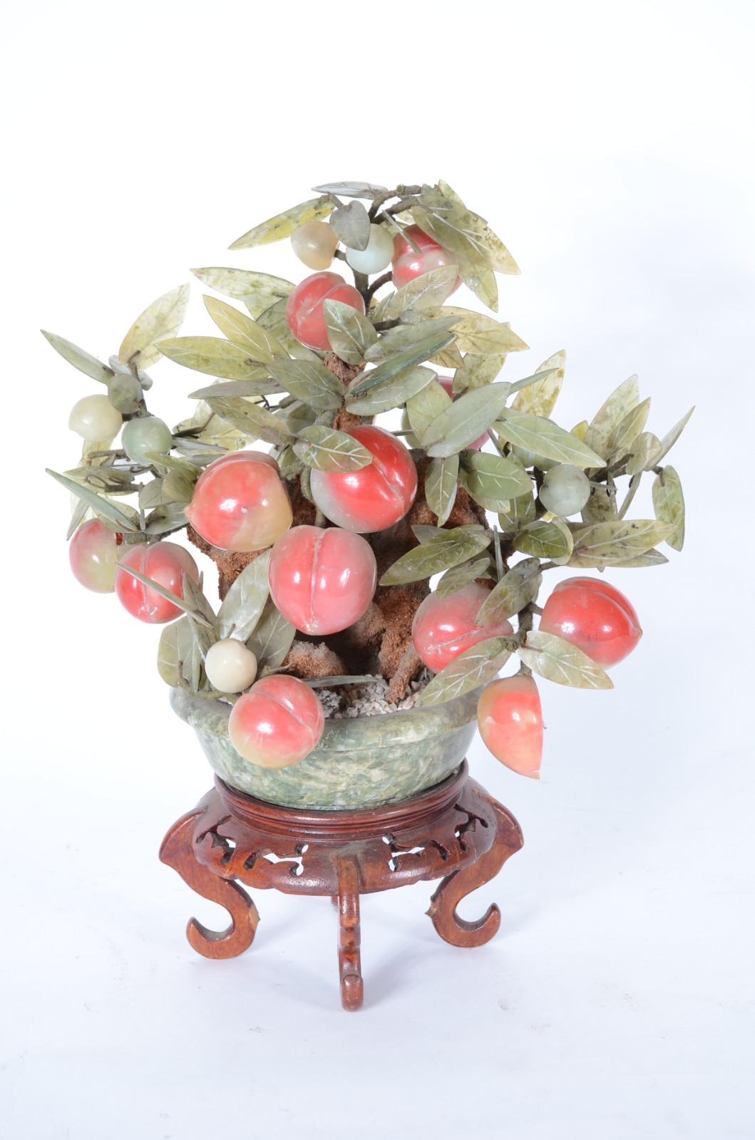 Vaso decorativo representando árvore de pêssego com frutos e folhas... - foto 1 de 4