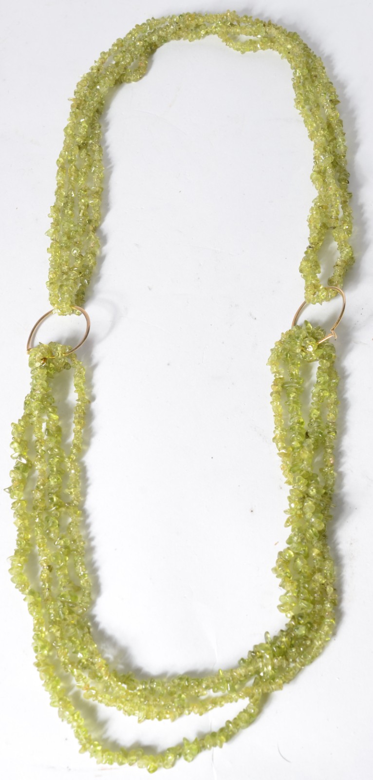 Conjunto de colar e pulseira de pedras verdes "peridoto". - foto 4 de 5