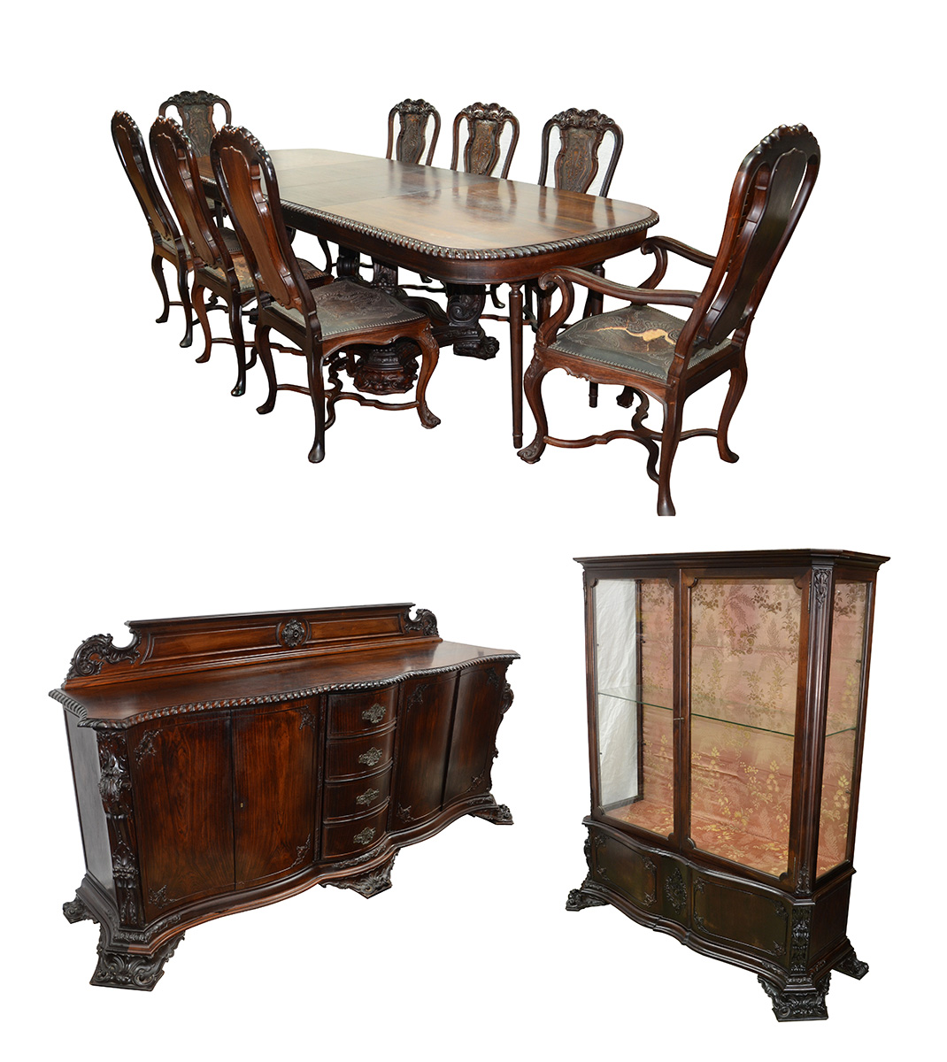 Conjunto de sala de jantar de jacarandá fabricação LEANDRO MARTINS... - foto 1 de 4