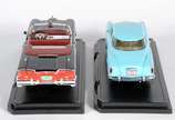 Dois carrinhos decorativos em miniaturas de met... - Dois carrinhos decorativos em miniaturas de metal: Edsel 1958 Citation, e 1950 Studebaker Champion.