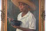 Antonieta Santos Feio (1897-1980), Menino com c... - Óleo sobre tela. Assinado