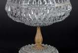 Três fruteiras diversas de cristal/vidro lapida... - Três fruteiras diversas de cristal/vidro lapidado, uma delas com o pé de metal.