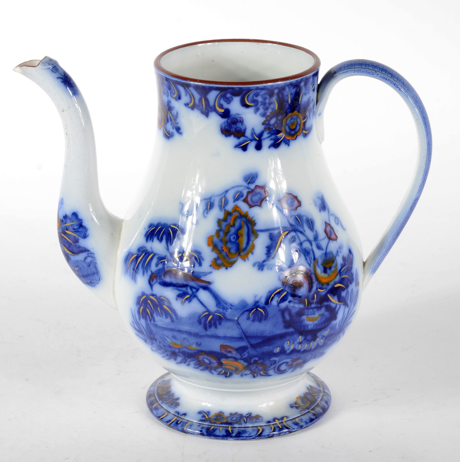 Três peças diversas de porcelana decorada em azul e branco, sendo... - foto 2 de 8
