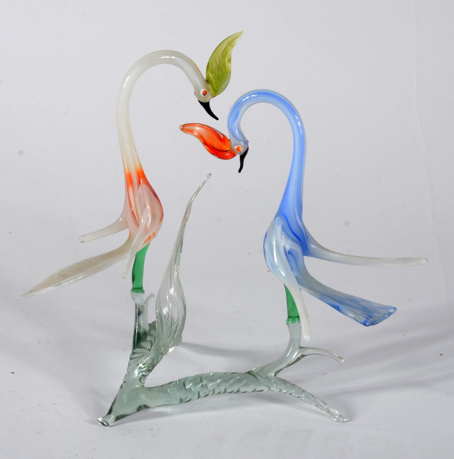 Três esculturas de murano representando aves e cachorro. - foto 3 de 7