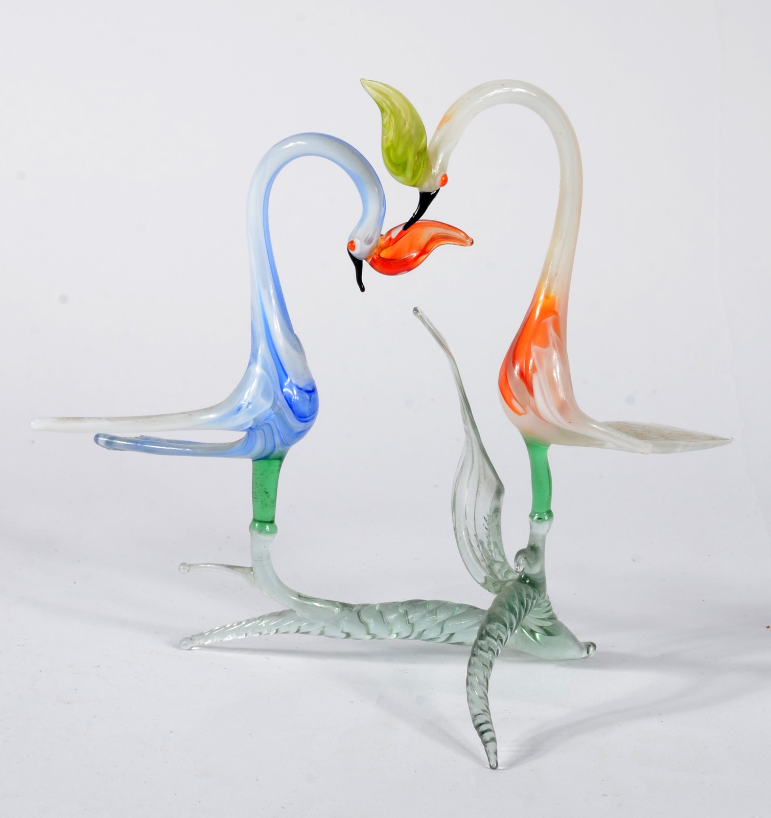 Três esculturas de murano representando aves e cachorro. - foto 4 de 7
