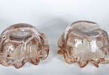 Dois bowls de vidro decorativo com pó de ouro, ... - Dois bowls de vidro decorativo com pó de ouro, borda feitio babado.