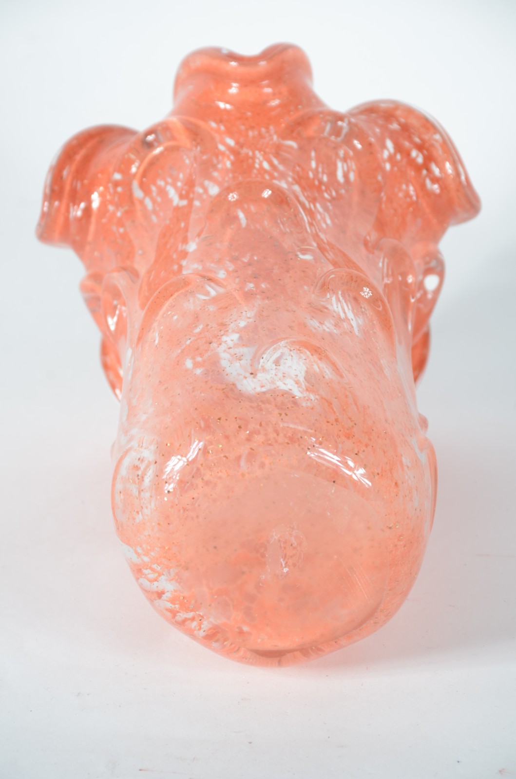 Vaso de vidro decorativo na cor laranja, borda feitio babado. - foto 3 de 3