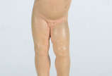  Menino Deus – Imagem de madeira sobre pedestal... -  Menino Deus – Imagem de madeira sobre pedestal com resquícios dourados, olhos de vidro, Dona Maria, inicio Seculo XIX.
