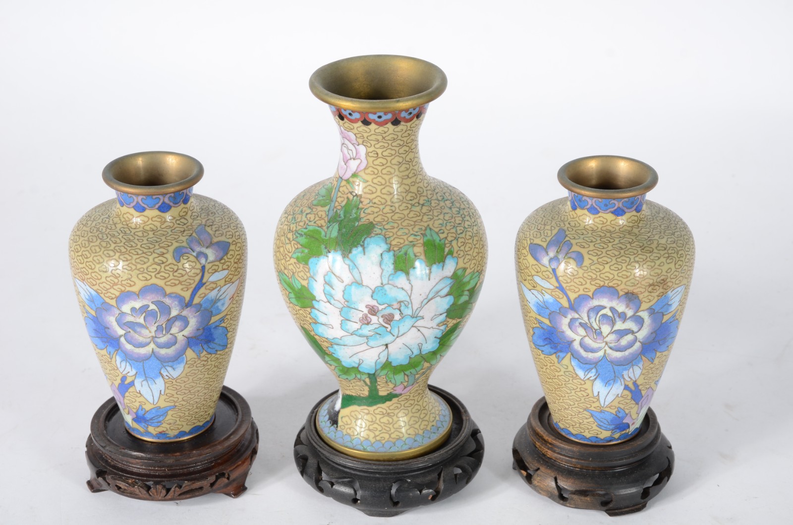 Cinco peças de cloisonné chines, sendo: par de patos nas cores azul e... - foto 5 de 7