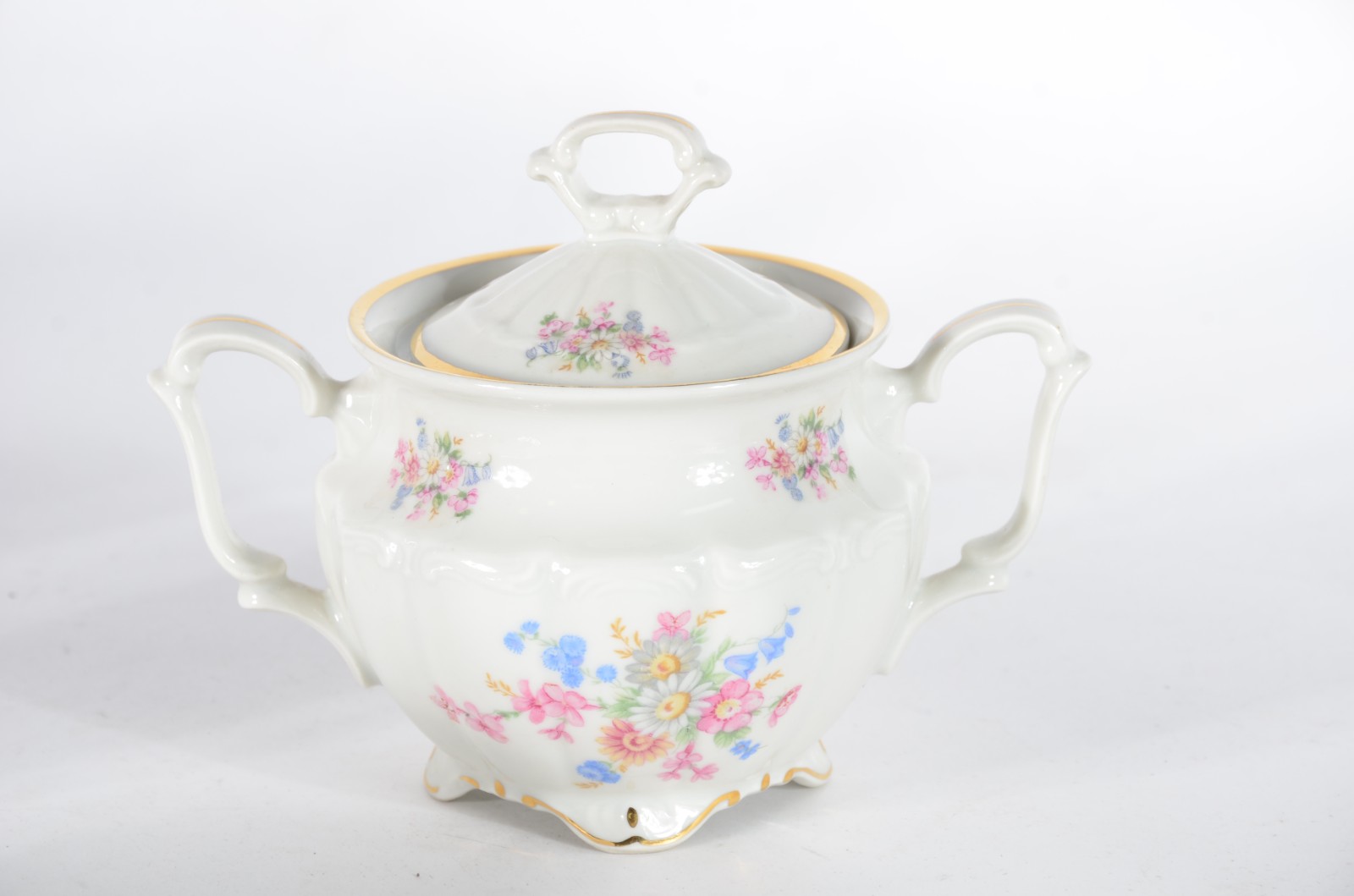 Serviço de chá de porcelana polonesa, decoração floral em policromia... - foto 5 de 6