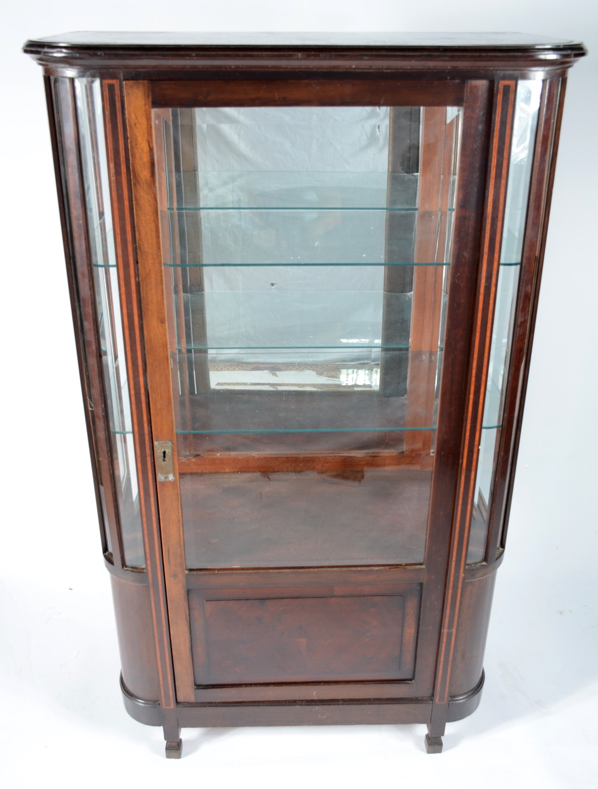 Vitrine de madeira nobre, portas de cristal bisotado, fundo espelhado... - foto 2 de 7