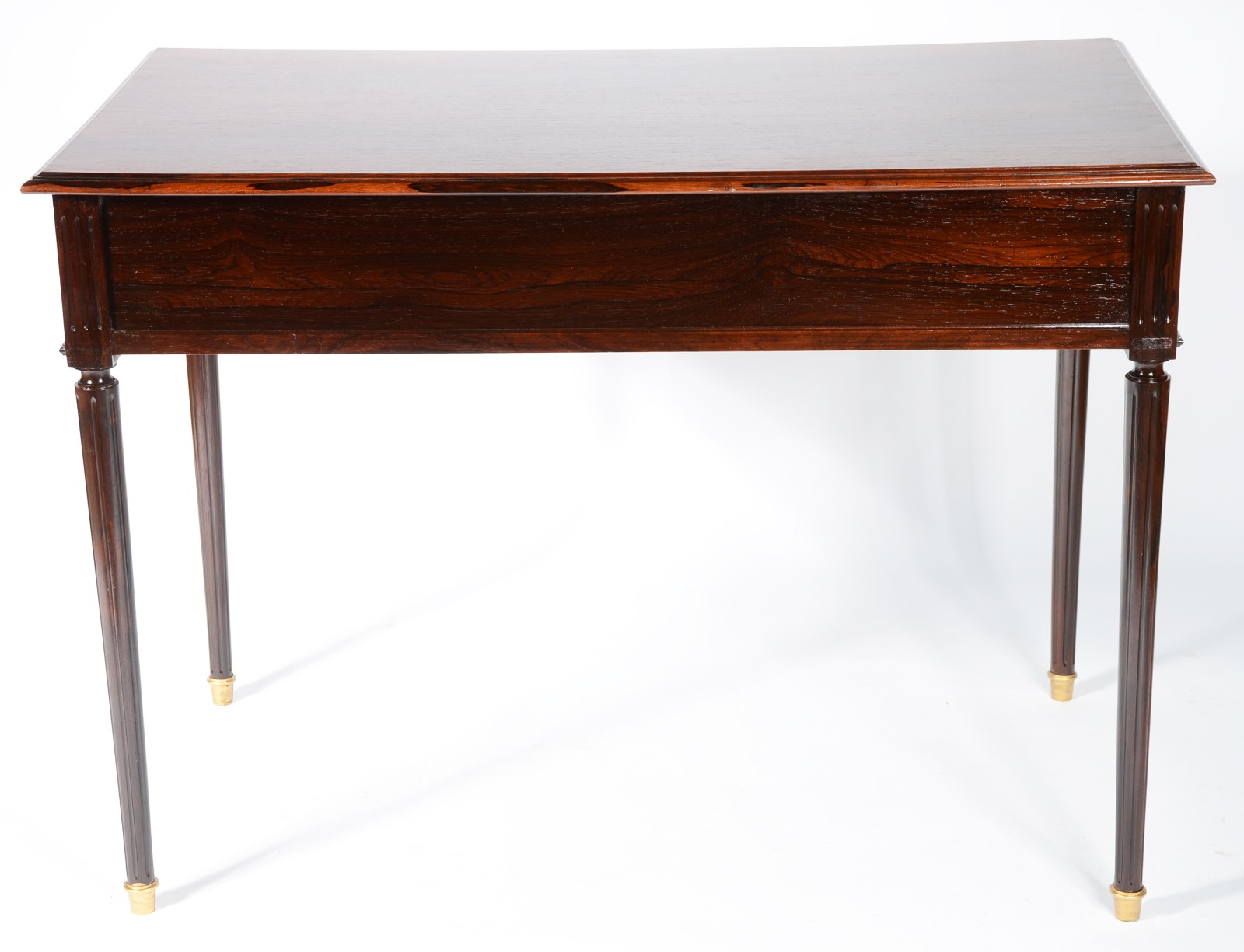 Mesa para escritório de madeira nobre, estilo ingles, três gavetas e... - foto 5 de 6