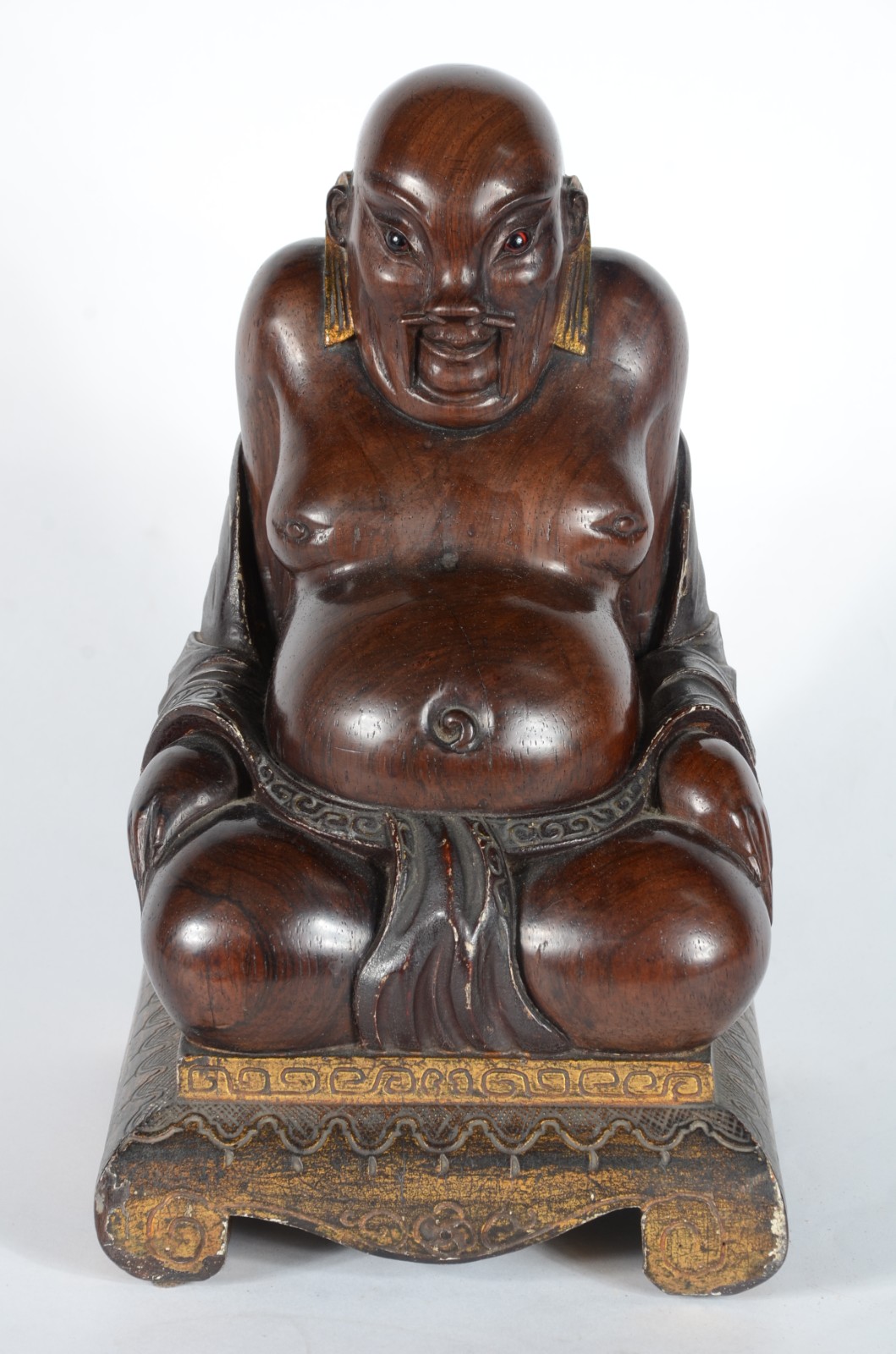 Antiga escultura chinesa feita de madeira nobre escura, ricamente... - foto 2 de 5