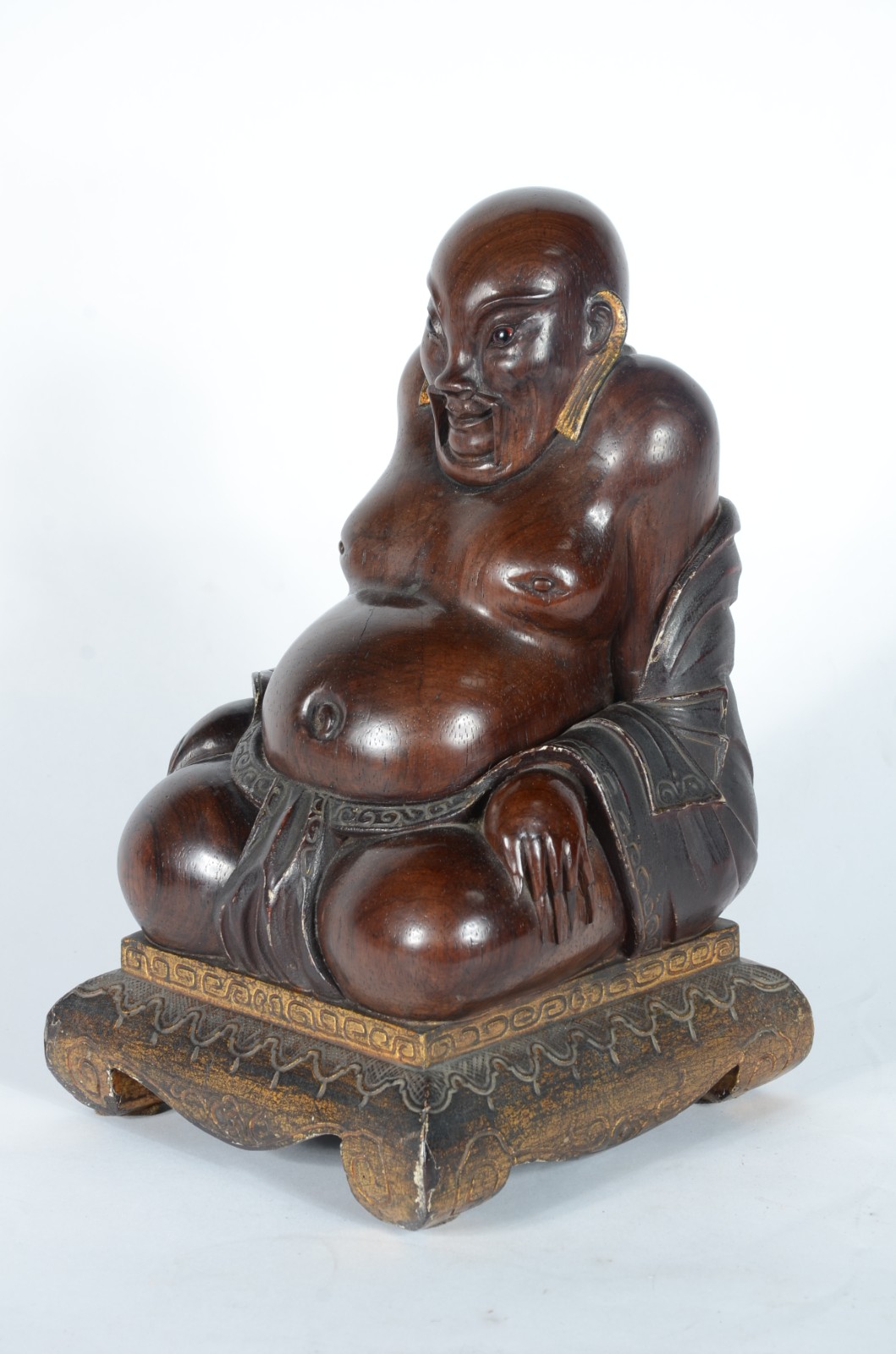 Antiga escultura chinesa feita de madeira nobre escura, ricamente... - foto 1 de 5
