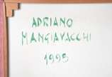 Adriano Mangiavacchi (1941), Anjos Verdes com A... - Acrílico sobre tela. Datado 1995.