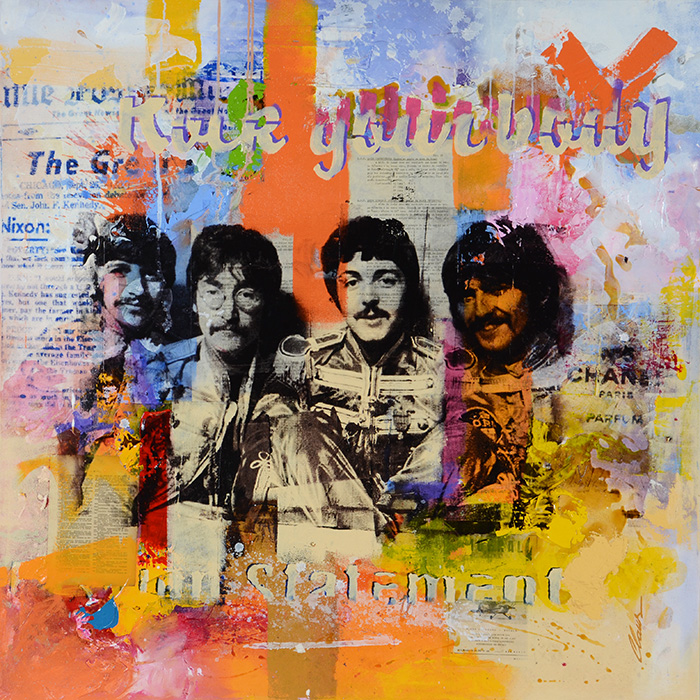 CLAUS COSTA (1971) - The Beatles - téc. mista - 130 x 130 - foto 2 de 4