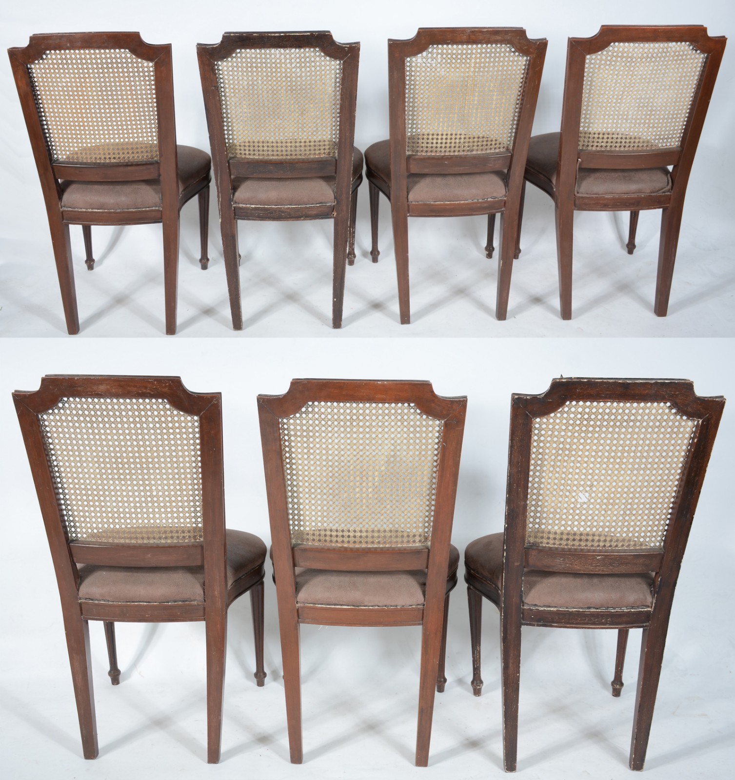 Conjunto com 7 cadeiras para mesa de jantar de madeira nobre com... - foto 9 de 9